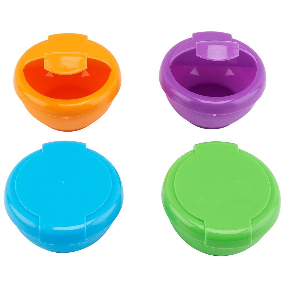 Babies R Us 4Pk Travel Bowl With Lid-4"" - Boys