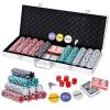 Nova Microdermabrasion 500 Poker Chip Set, Works Well for up to 8 Players, Poker Set 11.5 Gram w/Aluminum Case, Cards, Dices, Blind Button for Texas Holdem Blackjack, Gambling view 1