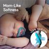 Nanobebe Baby Pacifiers 0-3 Month - Orthodontic, Curves Comfortably with Face Contour, Award Winning for Breastfeeding Babies, 100% Silicone, Perfect Baby Registry Gift 2pk,Grey view 2