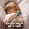 Nanobebe Baby Pacifiers 0-3 Month - Orthodontic, Curves Comfortably with Face Contour, Award Winning for Breastfeeding Babies, 100% Silicone, Perfect Baby Registry Gift 2pk,Grey view 4