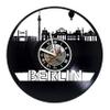 BERLIN - CITY - Germany - Skyline  Handmade Vinyl Record Wall Clock - Artwork gift idea for birthday, christmas, women, men, friends, girlfriend boyfriend and teens - living kids room nursery view 1