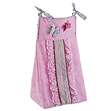 100% Cotton Butterfly Diaper Stacker Storage 1 PC Lovely Pink 3 D Butterfly Crib Diaper Organizer (Pink Butterfly Diaper Stacker)