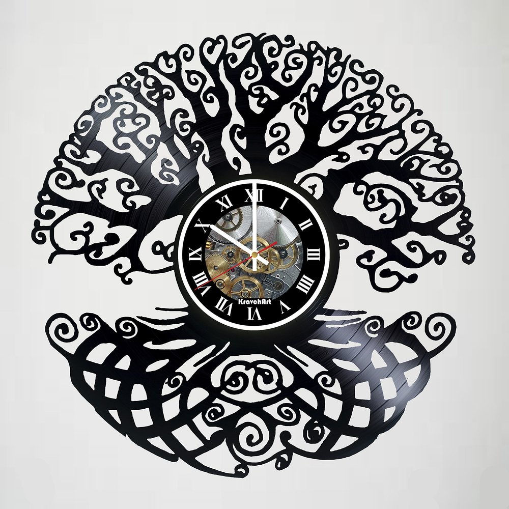 Vinyl Record Wall CLock Compatible With MAGIC TREE - Handmade gift idea for birthday, christmas, women, men, friends, girlfriend boyfriend and teens - living kids room nursery- Customize your clock !