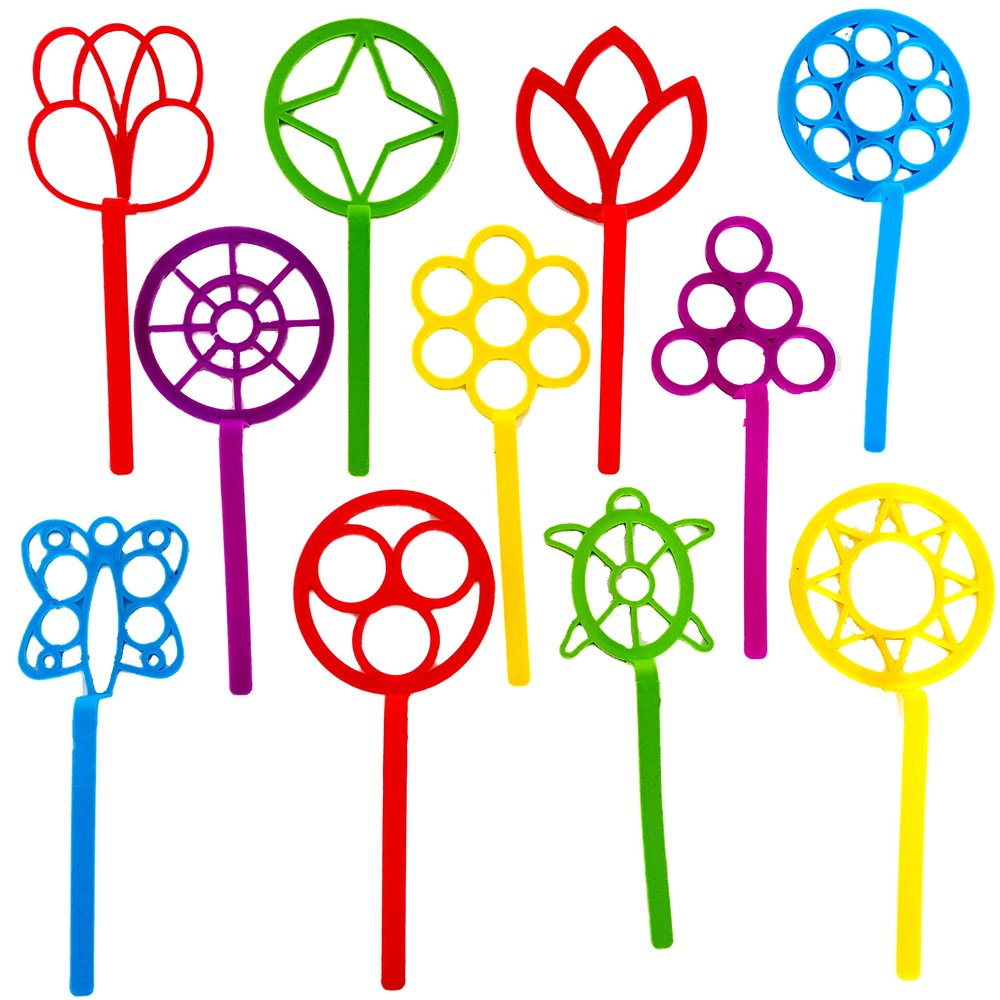 Bubble Wands, Large Bubble Wand Assortment, 8" Inches (1 Set)