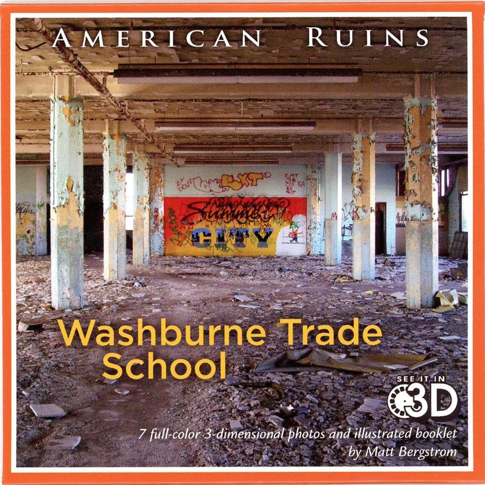 3Dstereo ViewMaster Washburne Trade School - American Ruins - Classic View-Master Single Reel