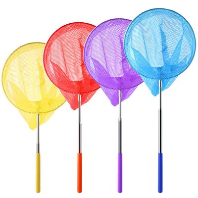 Coopay 4 Pack Telescopic Butterfly Fishing Nets for Kids, Catching Insect Net, Extendable 33 Inch, Colorful Outdoor Tools for Catching Bugs Fish Insect Ladybird (Multicolor)