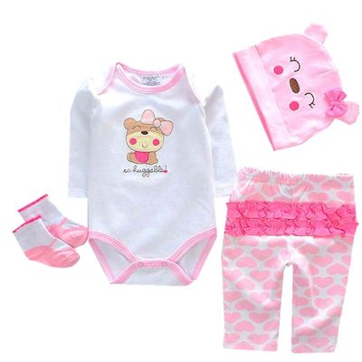 Reborn Dolls Baby Clothes Pink Outfits for 20"- 22" Reborn Doll Girl Baby Clothing Sets