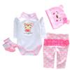 Reborn Dolls Baby Clothes Pink Outfits for 20"- 22" Reborn Doll Girl Baby Clothing Sets view 1