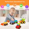Yiosion Push and Go Friction Powered Cars Construction Vehicles Toy Set Tractor Bulldozer Mixer Truck Dumper for 1 2 3 Year Old Baby Toddlers Boys Gifts view 2