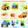 Yiosion Push and Go Friction Powered Cars Construction Vehicles Toy Set Tractor Bulldozer Mixer Truck Dumper for 1 2 3 Year Old Baby Toddlers Boys Gifts view 4