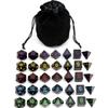 5 Sets New Black Polyhedral Dice with Satin-Lined Velvet Bag for Dungeons and Dragons DND RPG MTG D20 D12 D10 D8 D6 D4 view 1