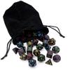 5 Sets New Black Polyhedral Dice with Satin-Lined Velvet Bag for Dungeons and Dragons DND RPG MTG D20 D12 D10 D8 D6 D4 view 3