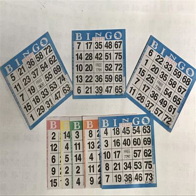 American Games Bingo Paper Game Cards - 1 Card - 5 Bingo Sheets - 300 Books - Standard Size (4" Square) - 5 Colors, Made in USA