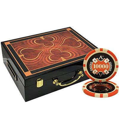 MRC 500pcs Ace Casino Poker Chips Set with High Gloss Wood Case