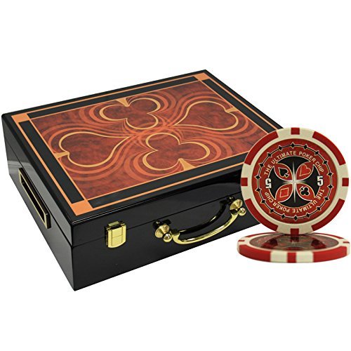 MRC 500pcs Ultimate Poker Chips Set with High Gloss Wood Case