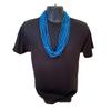 33 inch 7mm Round Metallic Light Blue Mardi Gras Beads - 6 Dozen (72 Necklaces) view 2
