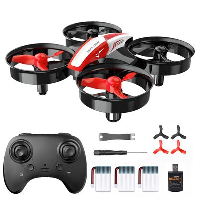 Holy Stone Mini Drone for Kids and Beginners RC Nano Quadcopter Indoor Small Helicopter Plane with Auto Hovering, 3D Flips, Headless Mode and 3 Batteries, Great Gift Toy for Boys and Girls, HS210 Red