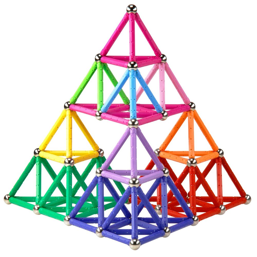 ELONGDI Magnetic Building Blocks, [ 132 Pieces ] Lengthen Building Sticks Set, Magnet Stem Toys Set Non-Toxic Building 3D Puzzle Boys Toys for Kids and Adult