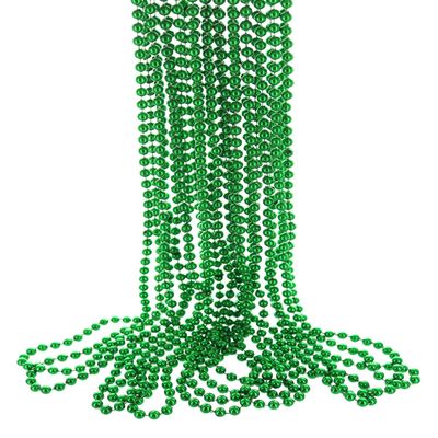 GiftExpress 12 Pack 33" St. Patricks Day Green Bead Necklaces - St. Paddy's Day Party Accessories Bulk Lucky Green Bead Necklace Sport Teams and Event