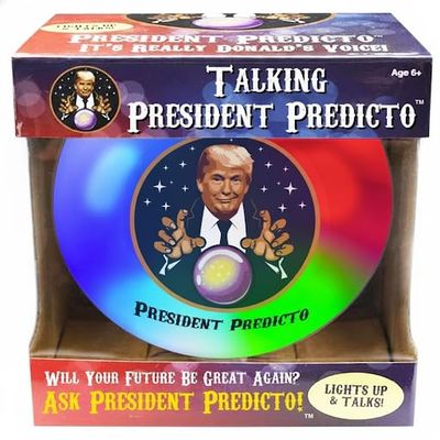Trump Talking Fortune Telling Ball - Lights Up & Speaks 25 Answers in His Real Voice - Motion Activated Crystal Ball with Color Changing LED - Funny Donald Trump Gifts for Men Women - Gag Gift Toy