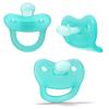 Smilo Newborn Baby Pacifier - 3 Pack of Orthodontic Pacifiers for Babies from 0-2 Months - Expands to Support The Palate During Soothing - BPA-Free - Aqua view 1