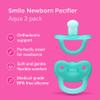 Smilo Newborn Baby Pacifier - 3 Pack of Orthodontic Pacifiers for Babies from 0-2 Months - Expands to Support The Palate During Soothing - BPA-Free - Aqua view 2