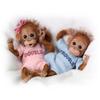The Ashton-Drake Galleries Double Trouble Baby Orangutan Twin Dolls by Cindy Sales, Poseable Lifelike Monkey Dolls with Hand-Applied Hair and Personalized Outfits view 1