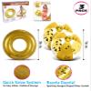 Mozlly Bundle of Gold Inflatable Pool Float Tube & Beach Balls Set of 3 - Premium Confetti Swim Ring (36") & Pool Balls (16"), Fun Water Pool Toys for Beach - 3 Pack view 2
