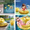 Mozlly Bundle of Gold Inflatable Pool Float Tube & Beach Balls Set of 3 - Premium Confetti Swim Ring (36") & Pool Balls (16"), Fun Water Pool Toys for Beach - 3 Pack view 3