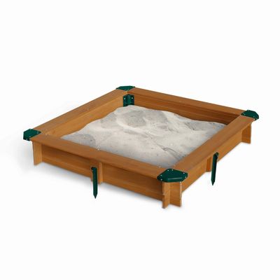 Gorilla Playsets 02-3017 Interlocking Sandbox, Wood, Square, 45.5"" W x 45.5"" D x 8"" H, Brown