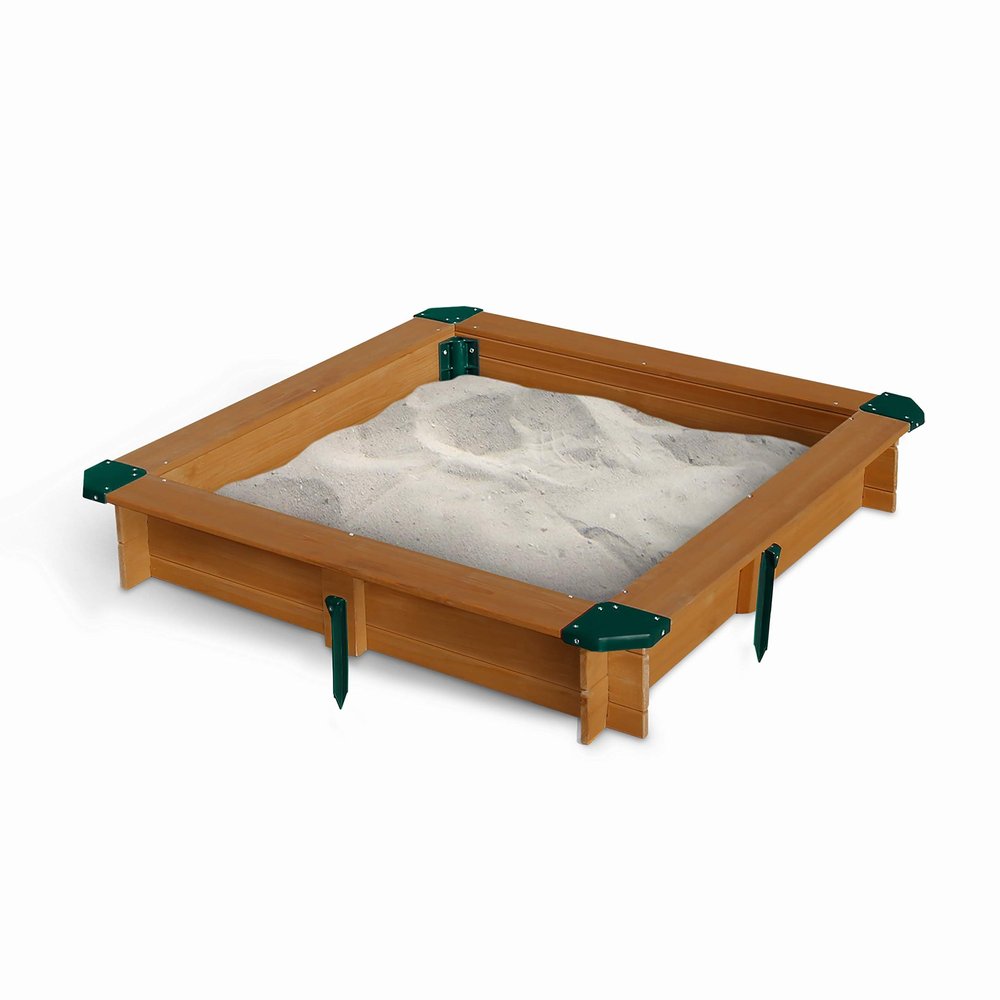 Gorilla Playsets 02-3017 Interlocking Sandbox, Wood, Square, 45.5"" W x 45.5"" D x 8"" H, Brown