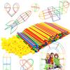 RAINBOW TOYFROG Straw Constructor Toys Stem Building Toys - 300 Pcs Connectors Toy Building Sets Kids Toys for Boys & Girls - Straw Building Set Engineering Kit - Autism Toy STEM Games view 1