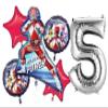 Silver Number 5th Birthday Power Rangers Ninja Steel Party Decorations Balloon Bundle view 1