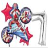 Silver Number 7th Birthday Power Ninja Steel Party Decorations Balloon Bundle view 1