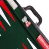 15" Leatherette Backgammon Set - Inlaid Velvet Field - Black/Green Board view 3
