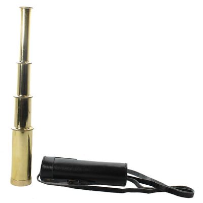 15" Brass Telescope with Leather Case - Pirate Spyglass
