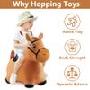 iPlay, iLearn Bouncy Pals Brown Hopping Horse, Toddler Plush Animal Hopper Toy, Kids Inflatable Ride on Bouncer W/Pump, Indoor Outdoor Jumper, Birthday Gifts for 18 24 Months 2 3 Year Old Boys Girls view 2
