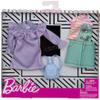 Barbie Clothes - 2 Outfits Doll Feature Pastels Like Light Green Overalls with Cute Graphics and Pink Backpack, Gift for 3 to 8 Year Olds view 2