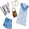 Barbie Clothes - 2 Outfits Doll Include a Blue and White Shirt Dress, Gift for 3 to 8 Year Olds view 1