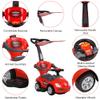 ChromeWheels 3 in 1 Ride on Toys Pushing Car with Removable Sun Visor, Mega Car for Toddlers w/Handle & Horn & Music, Color Red view 3