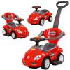 ChromeWheels 3 in 1 Ride on Toys Push Car with Guardrail, Mega Car for Toddlers, w/Handle, Horn, Music, Color Red view 1