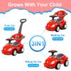 ChromeWheels 3 in 1 Ride on Toys Push Car with Guardrail, Mega Car for Toddlers, w/Handle, Horn, Music, Color Red view 2
