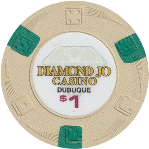 1 Diamond Jo $1 Casino Chip Dubuque California Dice Swirl Mold Clay Chip