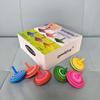 goodplay 6 Pcs Set of Handmade Painted Wood Spinning Tops, Wooden Toy Educational Toys Kindergarten Toy Standard Tops view 2