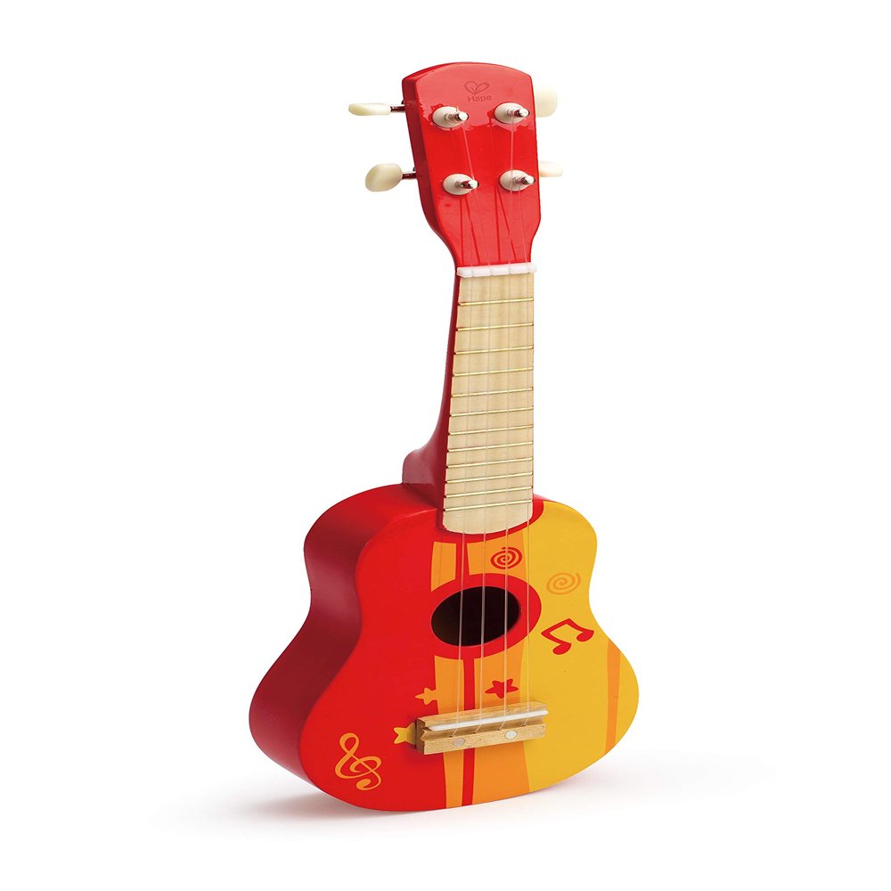 Hape Kid's Wooden Toy Ukulele, Red