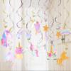 Klmars 30 Ct Unicorn Hanging Swirl Decorations - Unicorn Party Decorations view 4