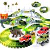 AUUGUU Dinosaur Toys - Create A Dino World with Flexible Race Track, Birthday Gift for Kids Ages 3+, Toys for 3 4 5 Year Old Boys view 1