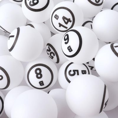GSE Games & Sports Expert 1.55" White Bingo Balls - Ping Pong Size Balls for Large Bingo Cage, Bingo Calling Balls for Parties, Prize Raffles, Family Game Nights (Single Numbered)
