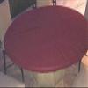 Playezze Felt Poker Table Cover - Custom Made to Order - Bonnet - with Drawstring Bloc and Bag (red, 60 inch Round) view 3