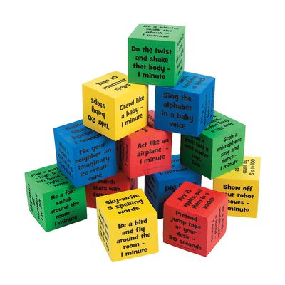 Fun Express Classroom Brain Break Activity Dice - Pack of 12